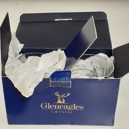 19B - Pair of new in box Gleneagles Crystal glasses. Thick heavy crystal. Great last minute present