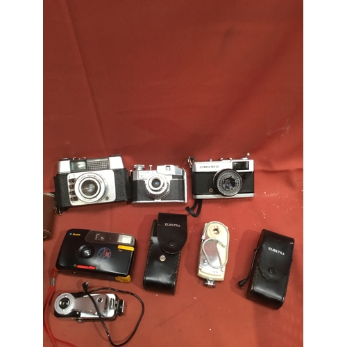 196 - Selection of cameras including Olympus Trip 35, comet, viscount and more