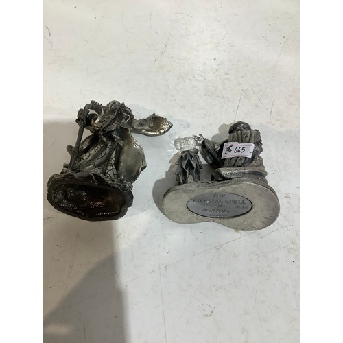 35 - 2x pewter mythical figures