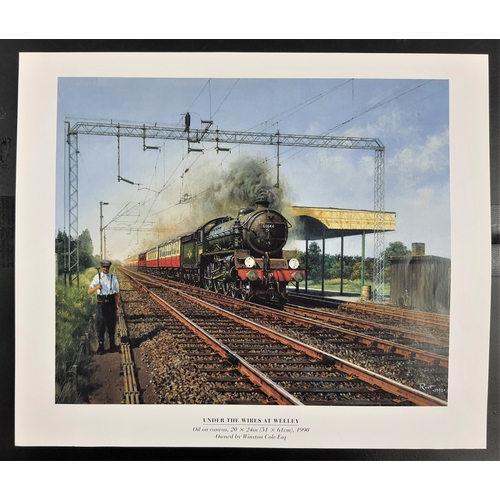 101A - 4 colour train prints by Malcolm Roots. ‘The ‘Duke’ and The Clan’, ‘Mistley’, ‘Cold & Damp’ and ‘Und... 