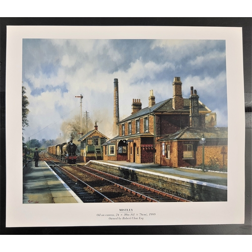 101A - 4 colour train prints by Malcolm Roots. ‘The ‘Duke’ and The Clan’, ‘Mistley’, ‘Cold & Damp’ and ‘Und... 