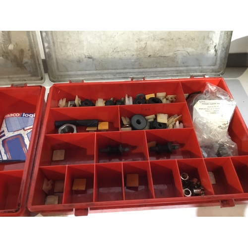 396 - Toolbox Organisers with assortment of fittings