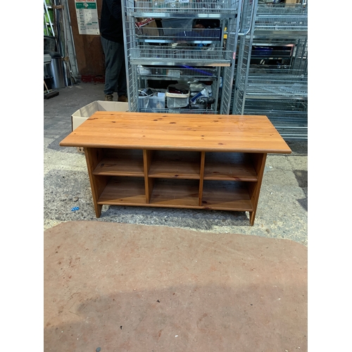 453 - Pine coffee table with under storage - 120cm wide