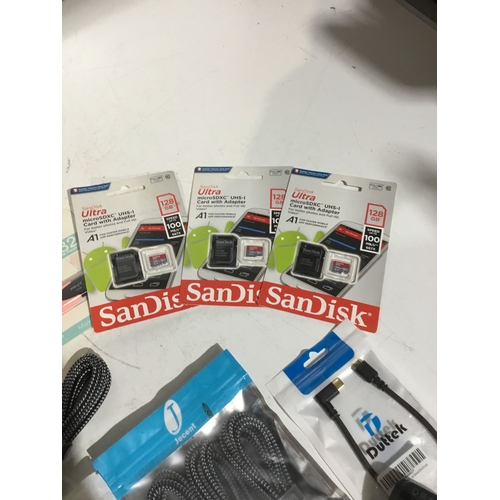 102 - USB Chargers, USB Sticks, SanDisk microSD Cards, mini speaker