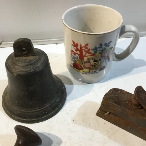 51 - Collectable lot brass items plus bbc tv magic roundabout mug