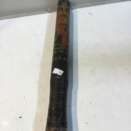 57 - Victorian Police Truncheon - inscribed Honi Soit Qui Mal Y Pense - Town ship of Fulbour