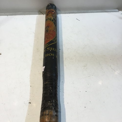 57 - Victorian Police Truncheon - inscribed Honi Soit Qui Mal Y Pense - Town ship of Fulbour