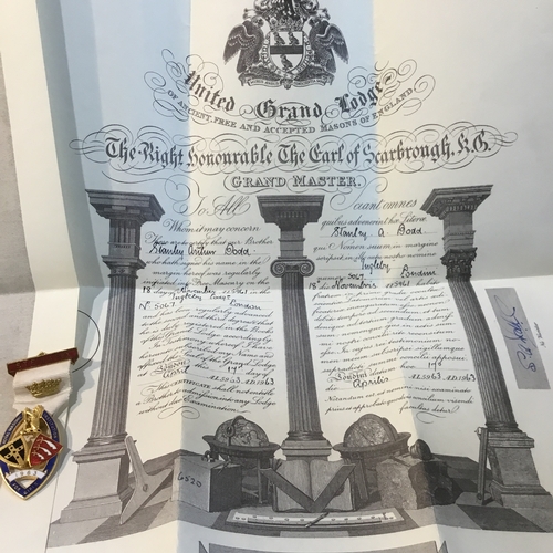 58 - Royal masonic 1963 medal plus other royal mason documents