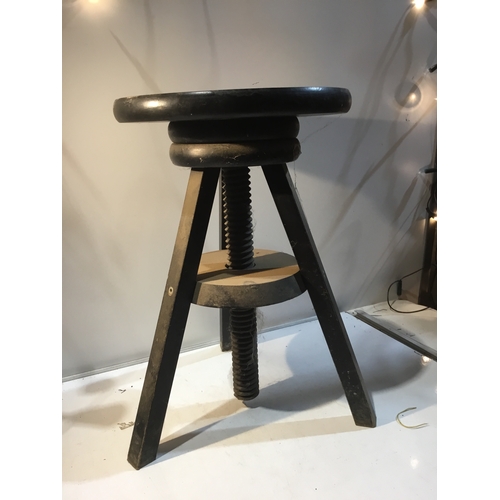 71 - 80s wooden swivel stool