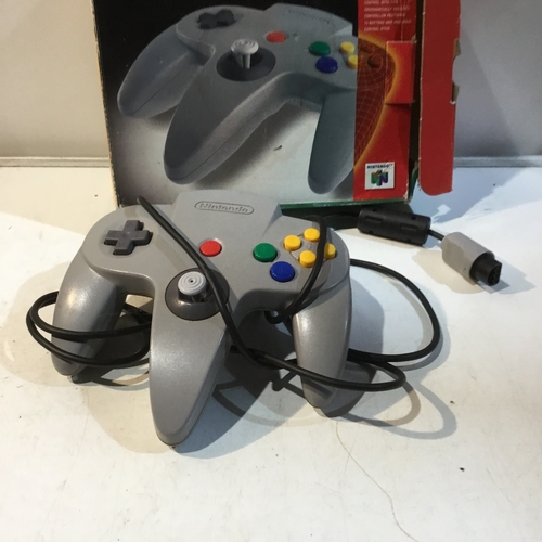 105 - Grey nintendo 64 controller with box