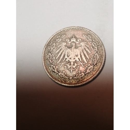 21A - COINS : GERMANY 1905 silver half mark coin