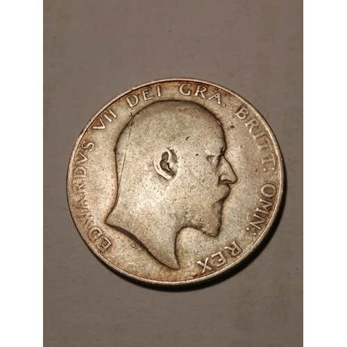 30A - COINS : 1908 Edward Vll halfcrown (scarce date)