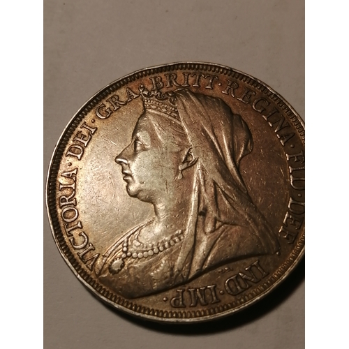 37A - COINS : 1895 Victorian crown LIX in very fine condition