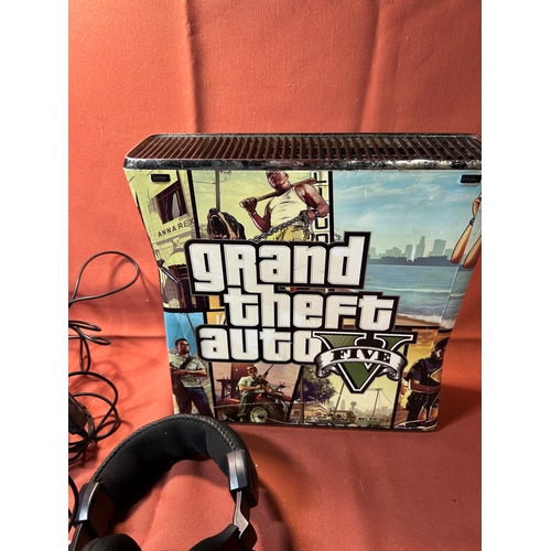 183 - “GTA 5” Branded Xbox 360, with gaming headphones and NJSJ Speakers