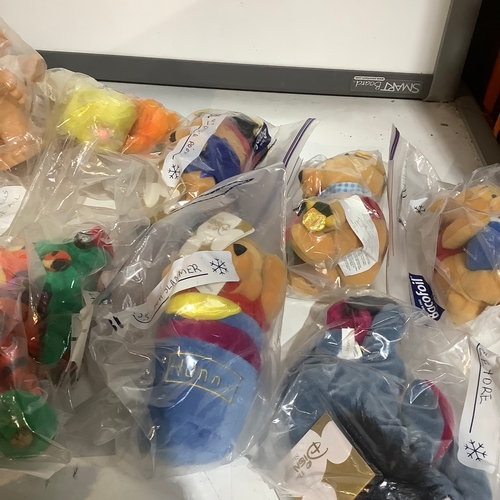 310 - Collection of soft toys includes Winnie Pooh and friends plus Trolls and more