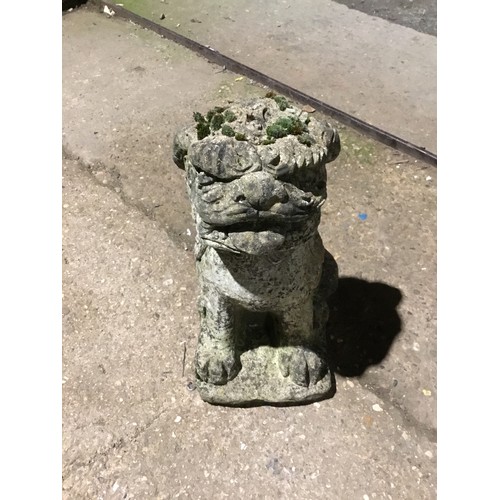 349 - Concrete Oriental dog garden statue