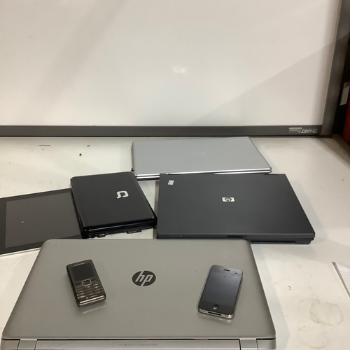 603 - 3 laptops/notebooks, 2 phones, apple acer hp - as untested