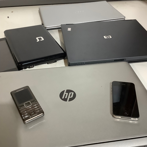 603 - 3 laptops/notebooks, 2 phones, apple acer hp - as untested