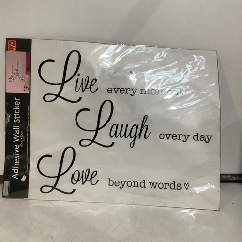 652 - New Adhesive wall sticker live every moment laugh every day love beyond words