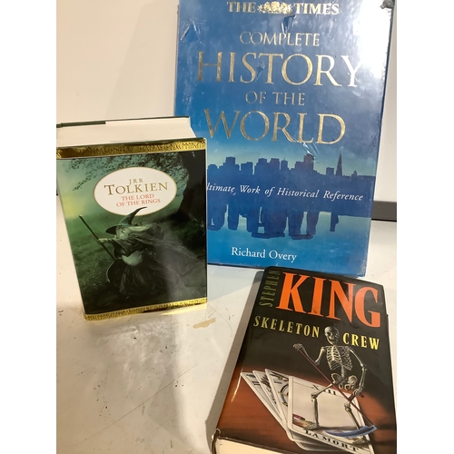 660 - Collection of books includes new sealed The times complete History of the world The lord of the ring... 