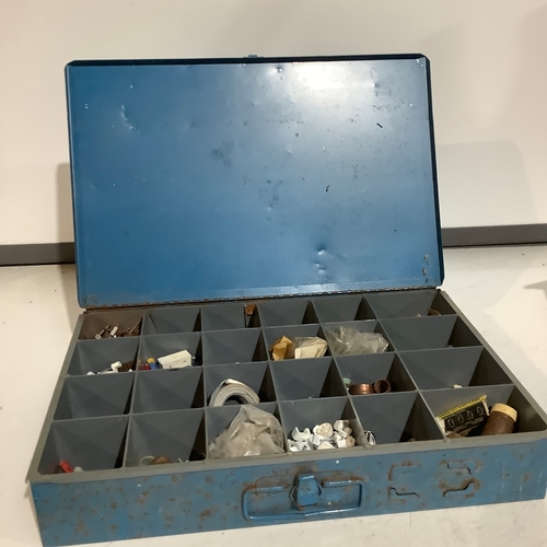 667 - MetalCase filled with copper fittings clips fuses and more