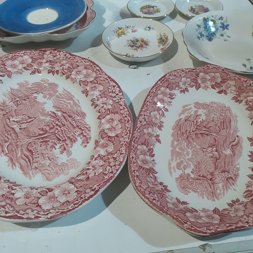 145A - Large quantity of Collectible China Plates. Royal Albert Country Roses, Limoges Wedgewood and many m... 