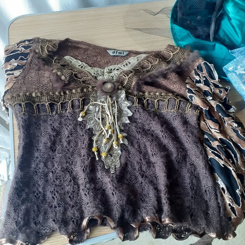 3 - Fancy dress/Mystical type items. Witchy type hat and scarf, top and nylons. Good condition, some new