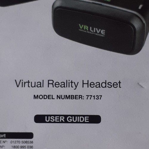 2 - VR Live, virtual reality headset. Model number 77137. Looks new and unused.