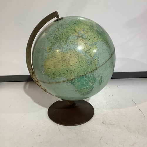 23 - Vintage globe on metal brass effect axis