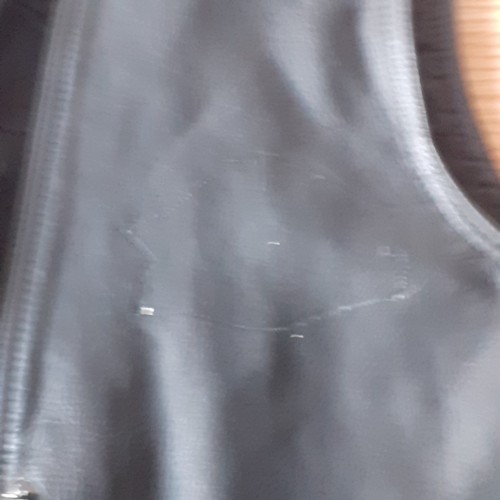 7 - KJ Bikers wear leather waistcoat, size 54. Has had badges removed so can see where they were but sti... 