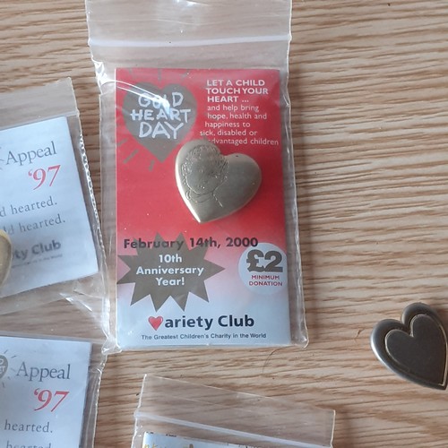 6 - Variety club charity badges from various years. Mostly in original packets. Different designs