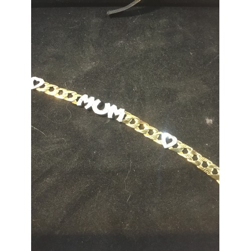 71 - Gold plated 925 silver ‘Mum’ bracelet - 9g