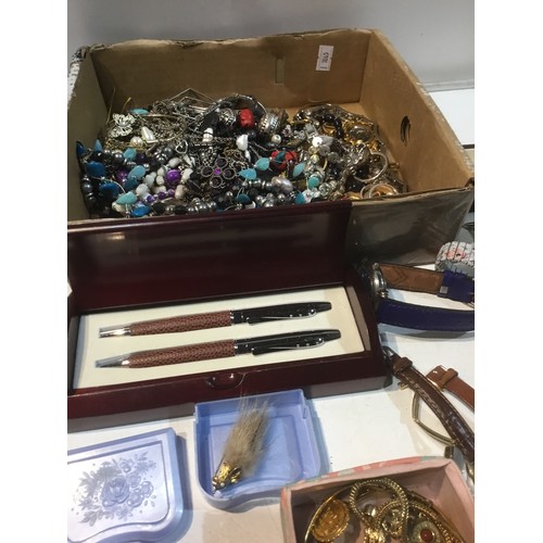 59 - Large quantity of costume jewellery inc watches