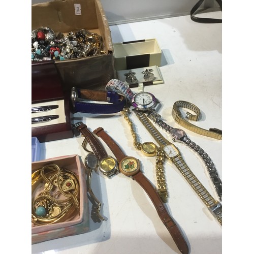 59 - Large quantity of costume jewellery inc watches