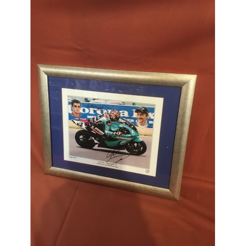 155 - Sports memorabilia - framed and glazed and signed picture Troy Forcer - Foggy petronas FP1 2003 worl... 