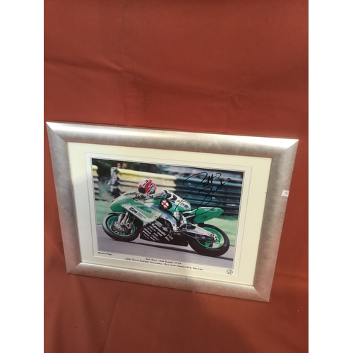 156 - Sports memorabilia framed and glazed picture Scott smart - Hawk Kawasaki: zX1OR 2004 British Superbi... 