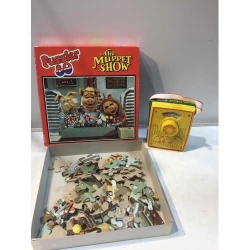 257 - Vintage Fisher Price music box plus Puzzler 80 The Muppet Show