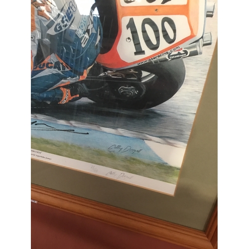 159 - Sports memorabilia framed and glazed Formular for Success Neil Hodgson + Ducati = world superbike fa... 