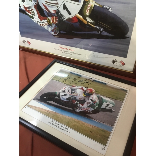 160 - Sports memorabilia 2 framed and glazed signed picture of Colin Edwards castrol Honda world Superbike... 