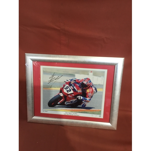 163 - Sports memorabilia framed and glazed signed photograph Fine Turning!  James Toseland - Fila Ducati 2... 