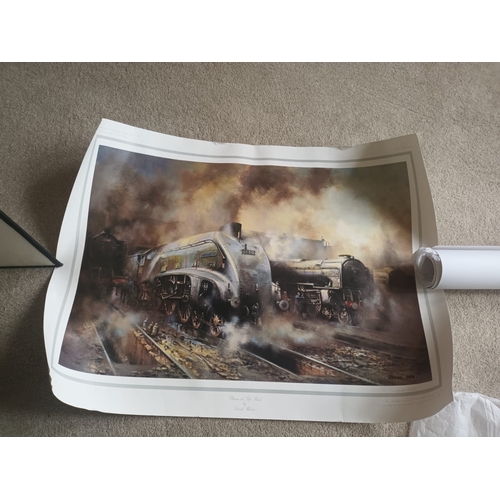 85 - Quantity of locomotive themed prints