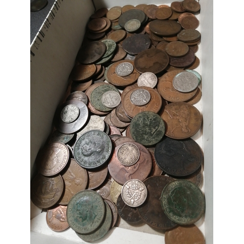 45A - Box of mixed English coinage (silver noted)