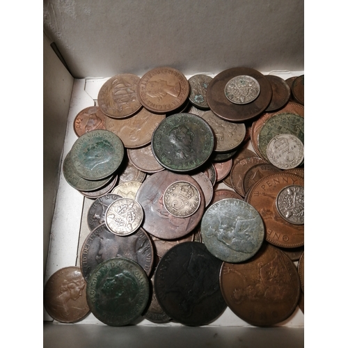 45A - Box of mixed English coinage (silver noted)