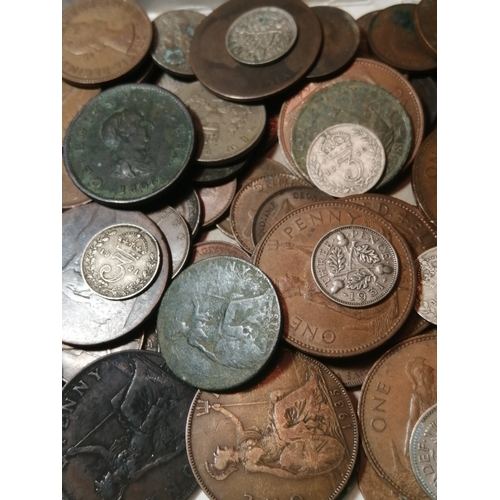 45A - Box of mixed English coinage (silver noted)