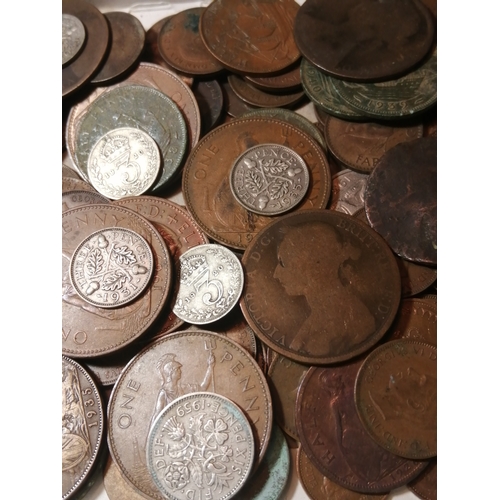 45A - Box of mixed English coinage (silver noted)