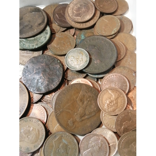 45A - Box of mixed English coinage (silver noted)