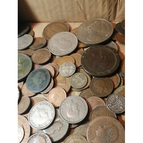 46A - COINS : Very large box of mixed coinage (silver noted)