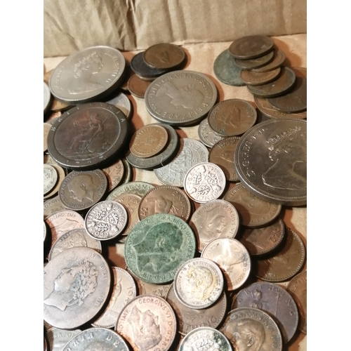 46A - COINS : Very large box of mixed coinage (silver noted)