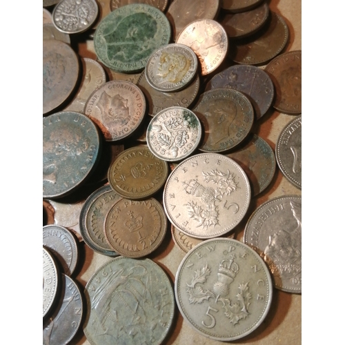 46A - COINS : Very large box of mixed coinage (silver noted)