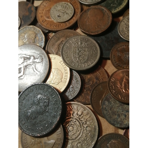 46A - COINS : Very large box of mixed coinage (silver noted)